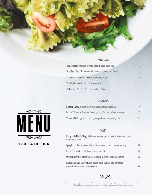 Modern Italian Menu Design Template by MustHaveMenus