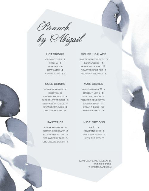 Snowstruck Fine Dining Menu page 1 preview