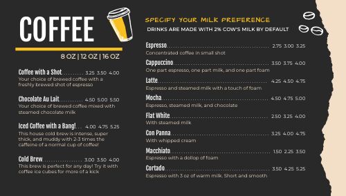 Illustrated Coffee Digital Menu Board page 1 preview