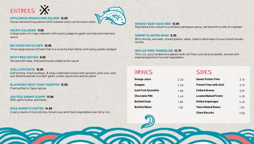 Abstract Seafood Digital Menu Board