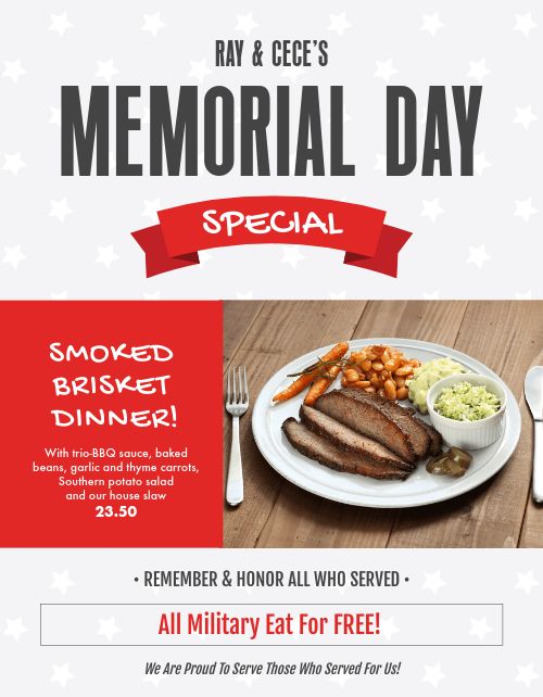 Memorial Day Discounts Flyer page 1 preview