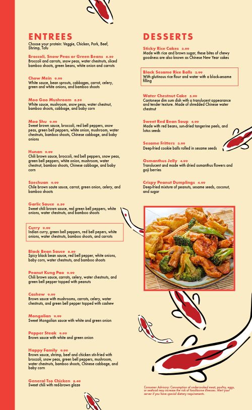 Casual Chinese Menu page 2 preview