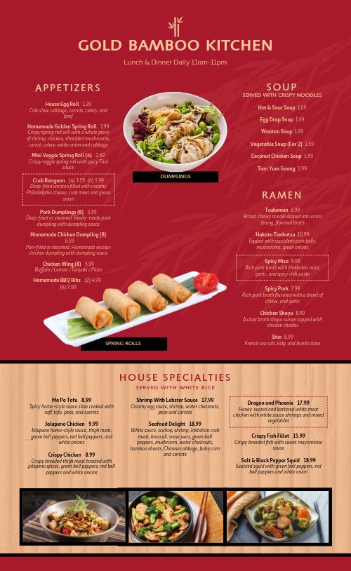 Eggroll Chinese Menu page 1 preview