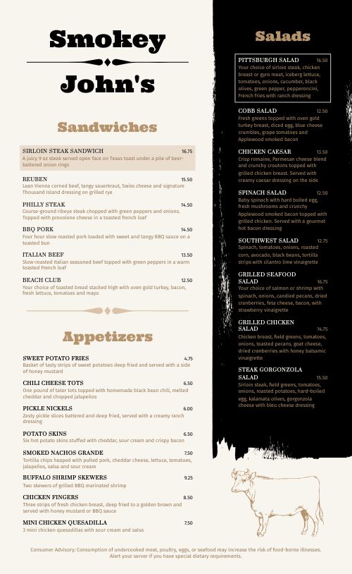 Modern Barbeque Menu page 1 preview