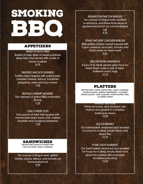 Smoked Meats BBQ Menu Design Template by MustHaveMenus