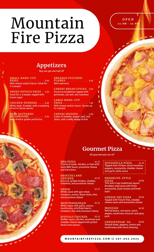 Dynamic Pizza Menu page 1 preview