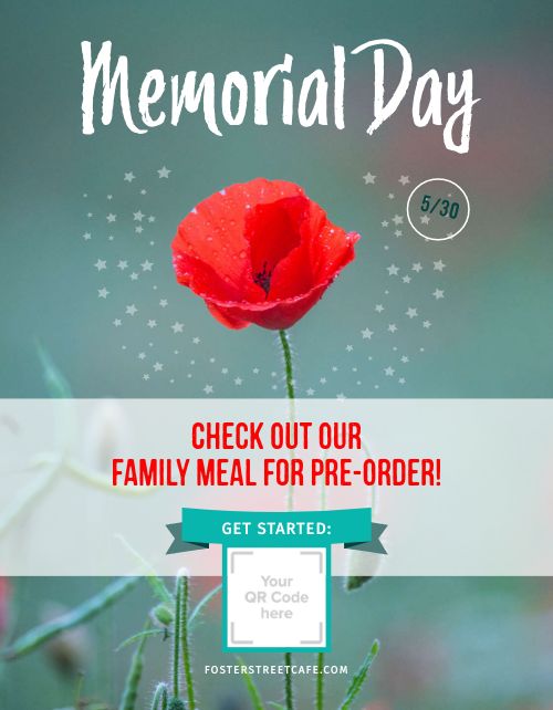 Floral Memorial Day Flyer page 1 preview