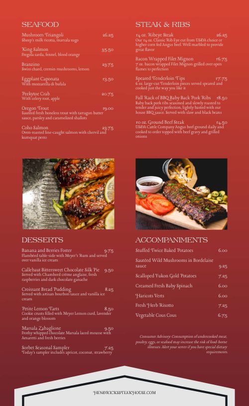 Steakhouse Meat Menu Design Template by MustHaveMenus