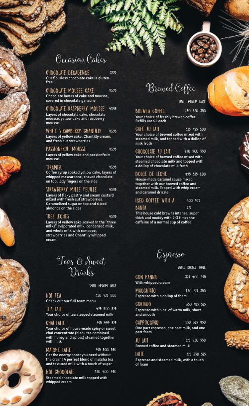 Rustic Bakery Menu Design Template by MustHaveMenus