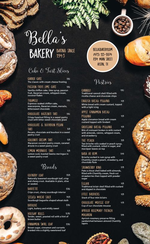 Rustic Bakery Menu Design Template by MustHaveMenus