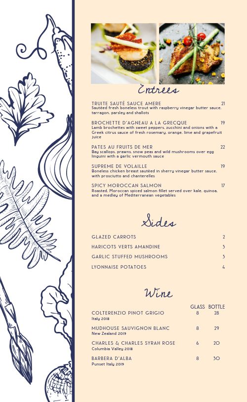Elegant French Cuisine Menu page 2 preview