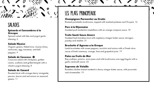 Black and White French Cafe Digital Menu Board