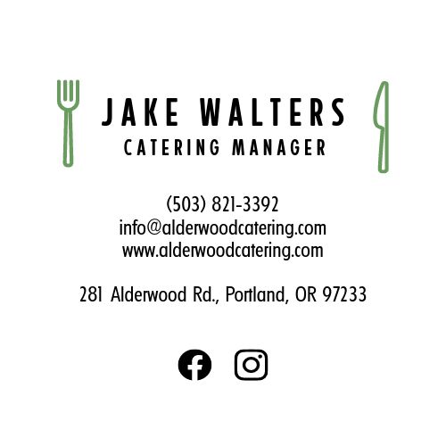 Plated Catering Business Card