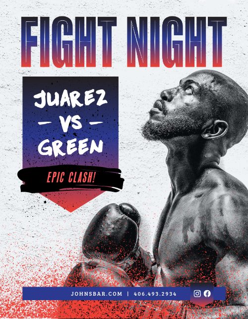 Gradient Fight Night Flyer page 1 preview