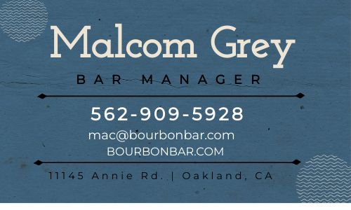 Bar Bourbon Business Card page 2 preview