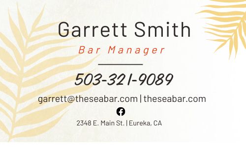 Beach Cocktail Business Card page 2 preview