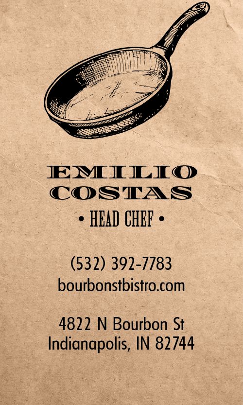 Bistro Promotional Card