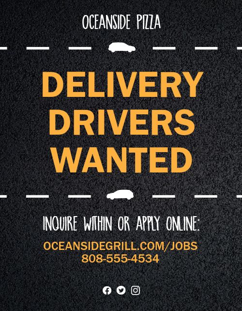 Delivery Drivers Needed Flyer