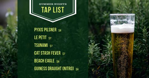 Woodsy Tap List FB Post page 1 preview