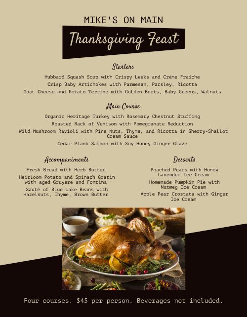 Thanksgiving Family Feast Menu