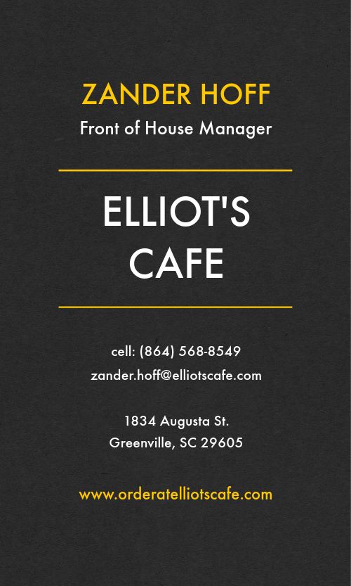 2 for 1 Cafe Business Card