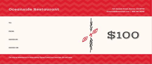 Red Fall Gift Certificate