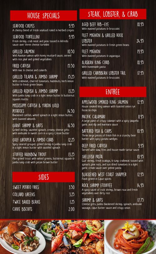 Seafood Boil Menu Design Template by MustHaveMenus