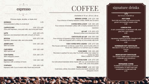 Rich Brown Coffee Digital Menu Board page 1 preview