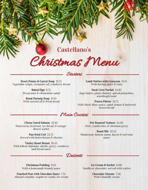 Christmas Winter Menu Design Template by MustHaveMenus