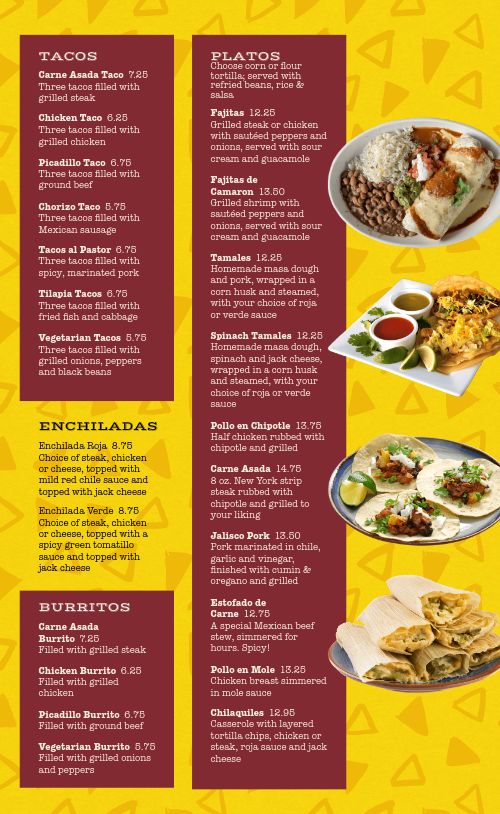 Chips Mexican Menu