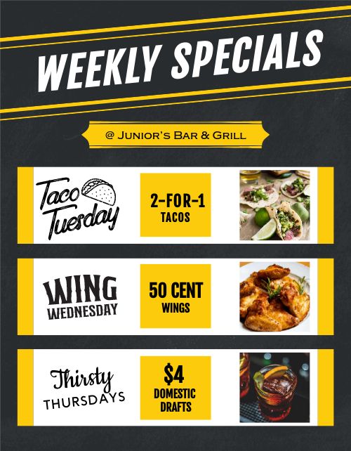 Weekly Specials Sign