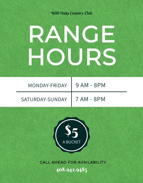 Country Club Range Hours Flyer