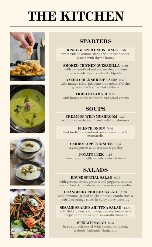 Lunch Cafe Menu page 1 preview