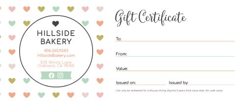 Valentines Hearts Gift Certificate