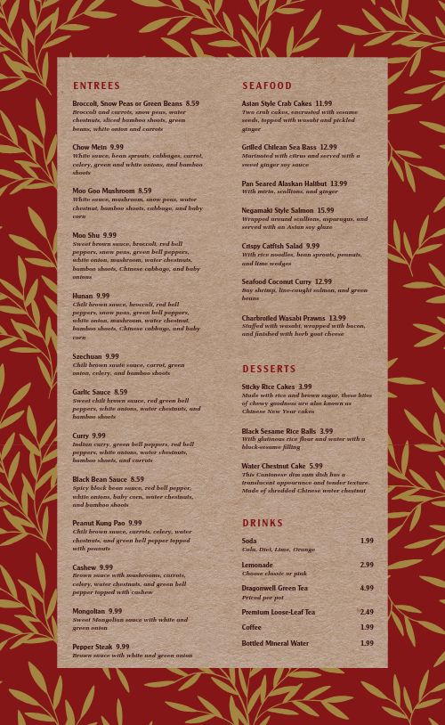Leafy Chinese Menu page 2 preview