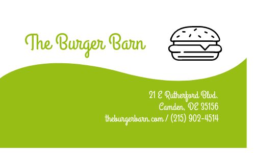 Easy Design Burger Restaurant Business Card