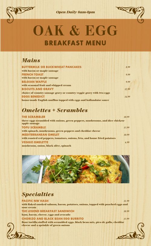 Breakfast List page 1 preview