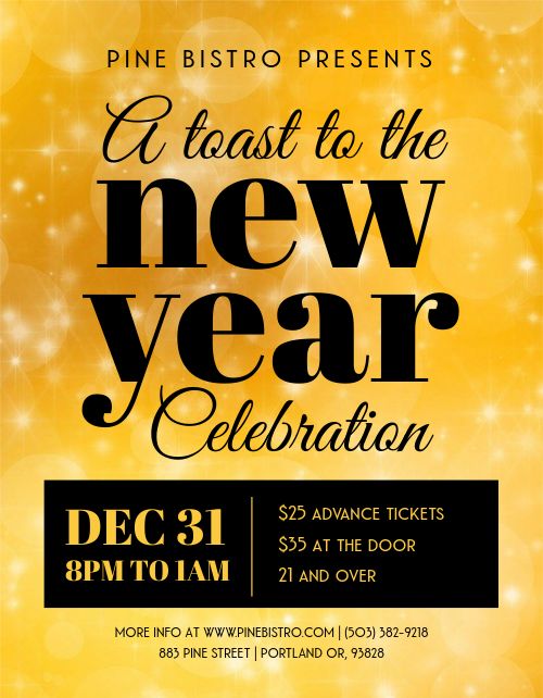 New Years Eve Toast Flyer