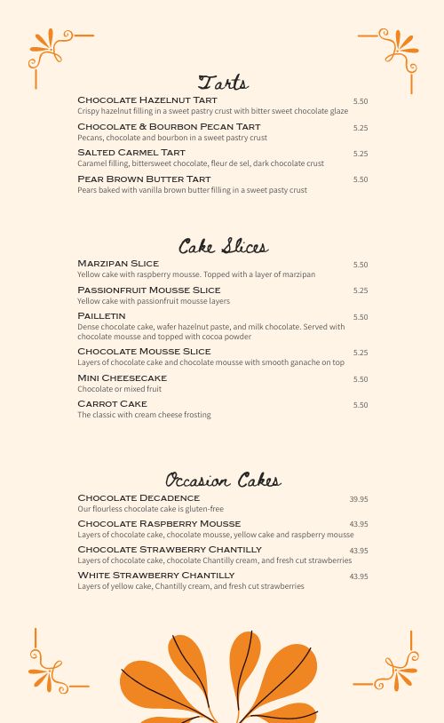 Fresh Baked Goods Menu Design Template by MustHaveMenus