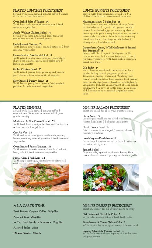 Brunch Catering Menu page 2 preview