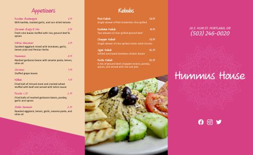 Hummus Middle Eastern Takeout Menu