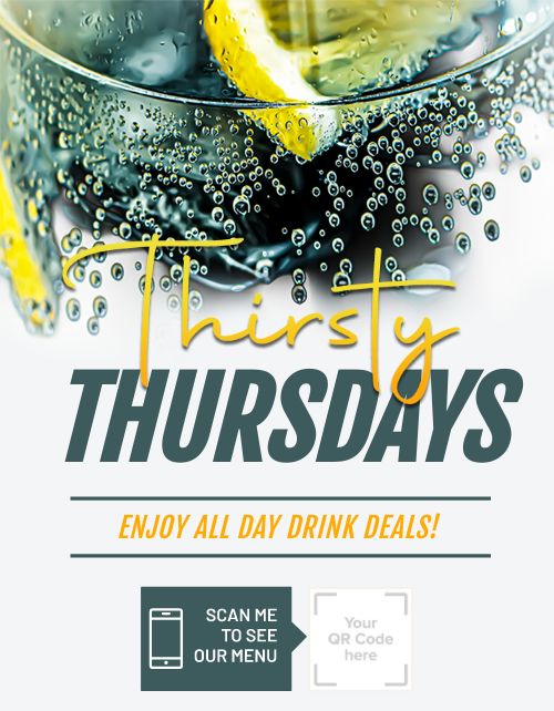 Thirsty Thursdays Cocktail Flyer