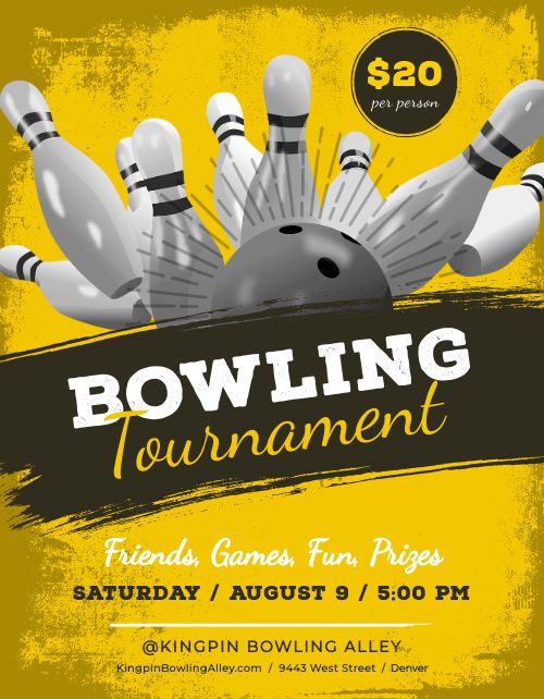 Bowling Tournament Flyer page 1 preview
