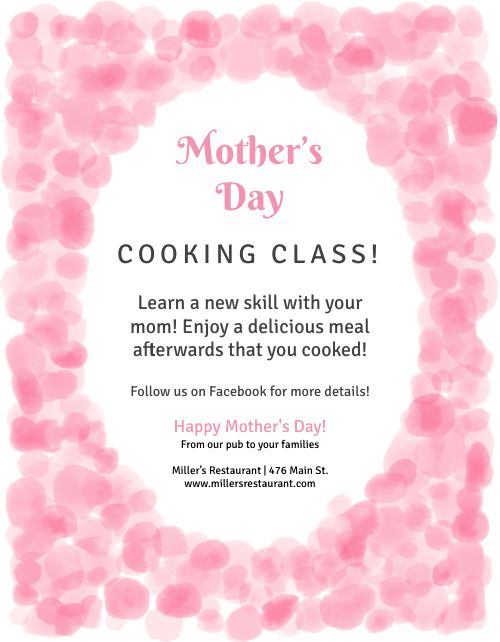 Mothers Day Activity Flyer