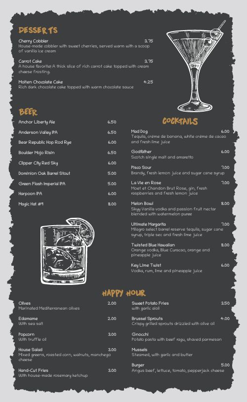 Pub Burger Menu Design Template by MustHaveMenus