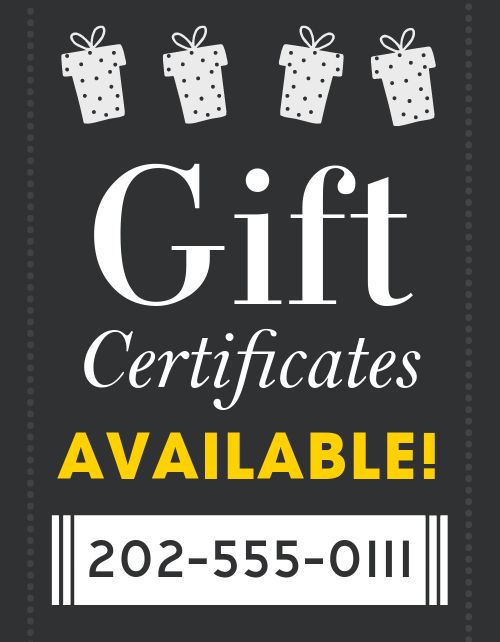 Gift Certificates Available Signage