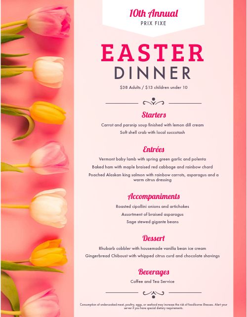 Easter Dinner Menu