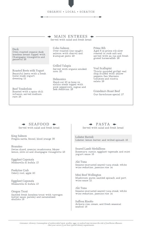 Tasteful Fine Dining Menu Design Template by MustHaveMenus