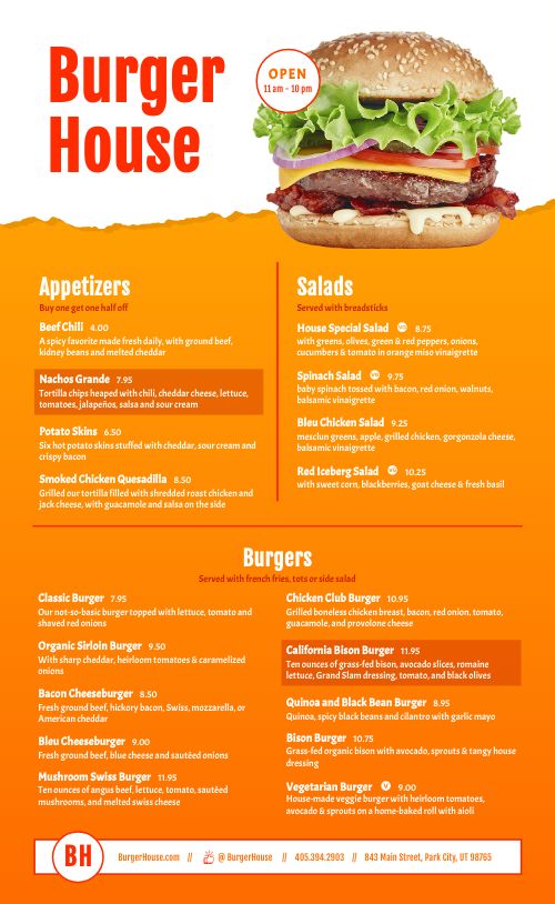 Flashy Burger Menu