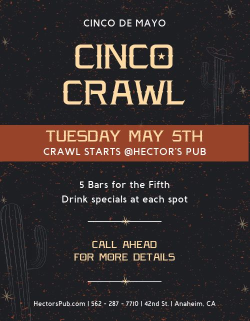 Cinco De Mayo Bar Crawl Flyer